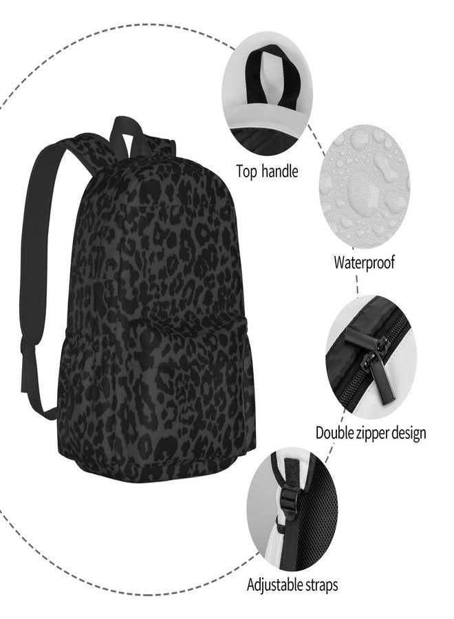 cfpolar 17 Inch Backpack Dark Gray Cheetah Leopard Print Laptop Bag Shoulder Bag School Bookbag Casual Daypack For Boys Girls - Image 5